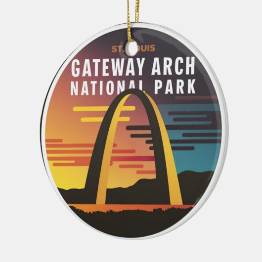 Gateway Arch National Park St. Louis Abstrakt Keramik Ornament (Links)