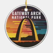 Gateway Arch National Park St. Louis Abstrakt Keramik Ornament (Hinten)