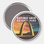 Gateway Arch National Park St. Louis Abstrakt Magnet (Vorderseite/Rückseite)