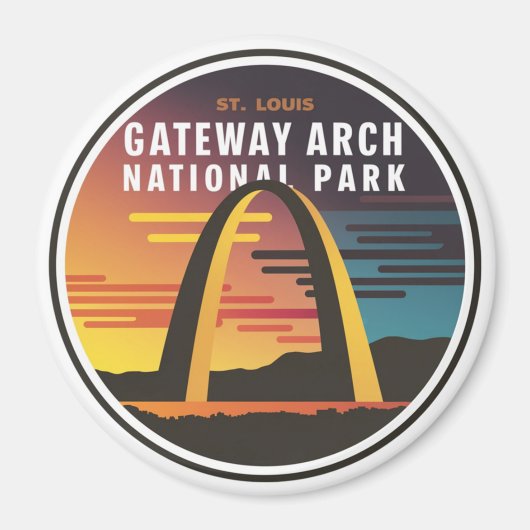 Gateway Arch National Park St. Louis Abstrakt Magnet (Vorne)