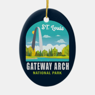 Gateway Arch National Park Vintage-Andenken Keramik Ornament