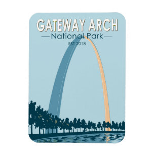 Gateway Arch National Park Vintage auf Deutsch Magnet