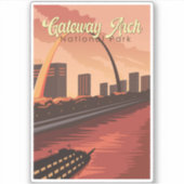 Gateway Arch Nationalpark Illustration Art Aufkleber (Vorderseite)