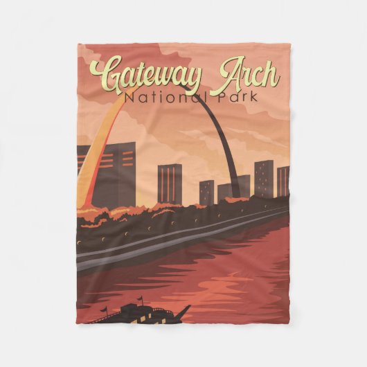 Gateway Arch Nationalpark Illustration Art Fleecedecke (Vorderseite)