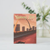Gateway Arch Nationalpark Illustration Art Postkarte (Stehend Vorderseite)