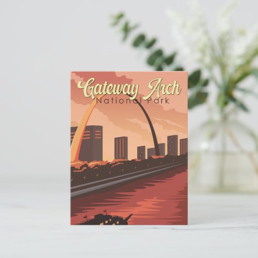 Gateway Arch Nationalpark Illustration Art Postkarte (Stehend Vorderseite)