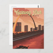 Gateway Arch Nationalpark Illustration Art Postkarte (Vorne/Hinten)