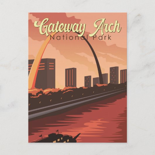 Gateway Arch Nationalpark Illustration Art Postkarte (Vorderseite)
