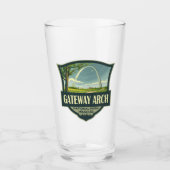 Gateway Arch Nationalpark Illustration Retro Art Glas (Vorderseite)