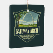 Gateway Arch Nationalpark Illustration Retro Art Keramikornament (Rechts)