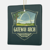 Gateway Arch Nationalpark Illustration Retro Art Keramikornament (Links)