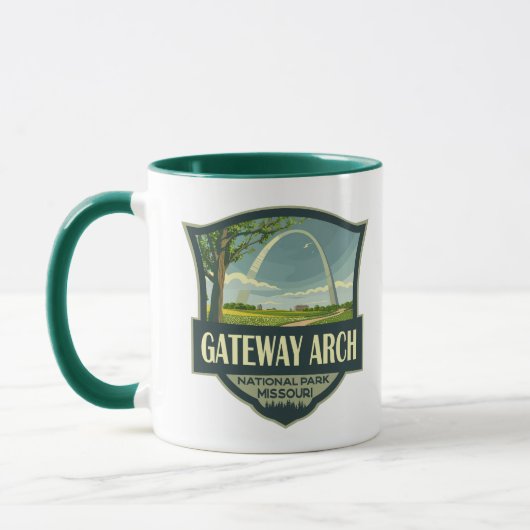 Gateway Arch Nationalpark Illustration Retro Art Tasse (Links)