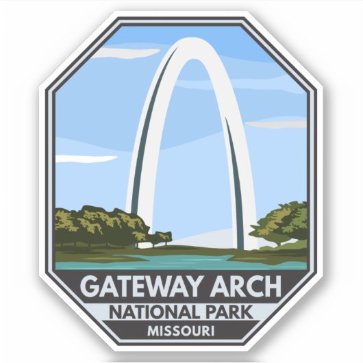 Gateway Arch Nationalpark Missouri Aufkleber (Vorderseite)