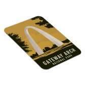 Gateway Arch Nationalpark Retro Art Magnet (Rechte Seite)