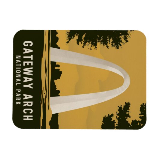 Gateway Arch Nationalpark Retro Art Magnet (Horizontal)