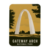 Gateway Arch Nationalpark Retro Art Magnet (Vertikal)