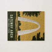 Gateway Arch Nationalpark Retro Art Puzzle (Horizontal)