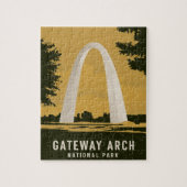 Gateway Arch Nationalpark Retro Art Puzzle (Vertikal)