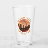 Gateway Arch Nationalpark Retro Distressed Circle Glas (Vorderseite)