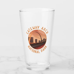 Gateway Arch Nationalpark Retro Distressed Circle Glas