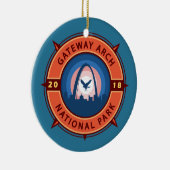 Gateway Arch Nationalpark Retro Kompass Emblem Keramik Ornament (Rechts)