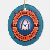 Gateway Arch Nationalpark Retro Kompass Emblem Keramik Ornament (Links)