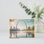 Gateway Arch Nationalpark Vintag Postkarte (Stehend Vorderseite)