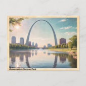 Gateway Arch Nationalpark Vintag Postkarte (Vorderseite)