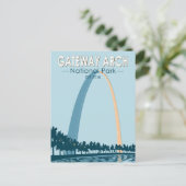 Gateway Arch Nationalpark Vintag Postkarte (Stehend Vorderseite)