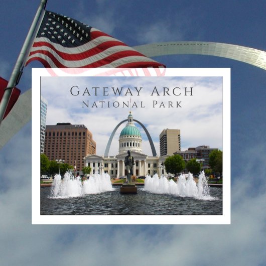 Gateway Arch, Old Courthouse, Runner, St. Louis Postkarte