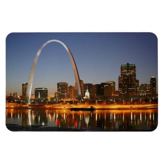 Gateway Arch St. Louis Mississippi bei Nacht Magnet (Horizontal)