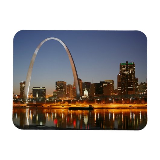 Gateway Arch St. Louis Mississippi bei Nacht Magnet (Horizontal)