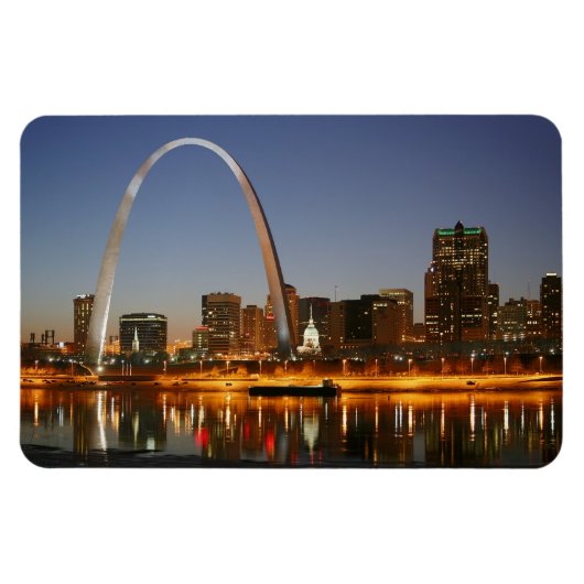 Gateway Arch St. Louis Mississippi bei Nacht Magnet (Horizontal)