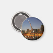 Gateway Arch St. Louis Mississippi bei Nacht Magnet (Vorderseite/Rückseite)