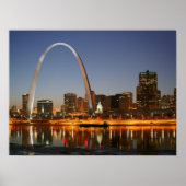 Gateway Arch St. Louis Mississippi bei Nacht Poster (Vorne)