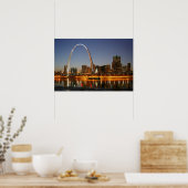 Gateway Arch St. Louis Mississippi bei Nacht Poster (Küche)