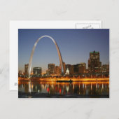 Gateway Arch St. Louis Mississippi bei Nacht Postkarte (Vorne/Hinten)