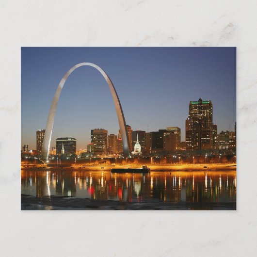Gateway Arch St. Louis Mississippi bei Nacht Postkarte (Vorderseite)