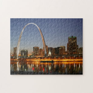 Gateway Arch St. Louis Mississippi bei Nacht Puzzle