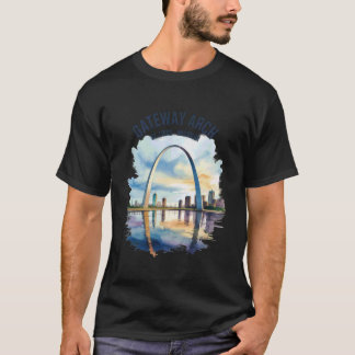 Gateway Arch St Louis Missouri Vintage Wasserfarbe T-Shirt