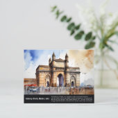 Gateway of India Mumbai Watercolor Painting Postkarte (Stehend Vorderseite)