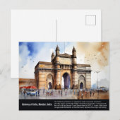 Gateway of India Mumbai Watercolor Painting Postkarte (Vorne/Hinten)