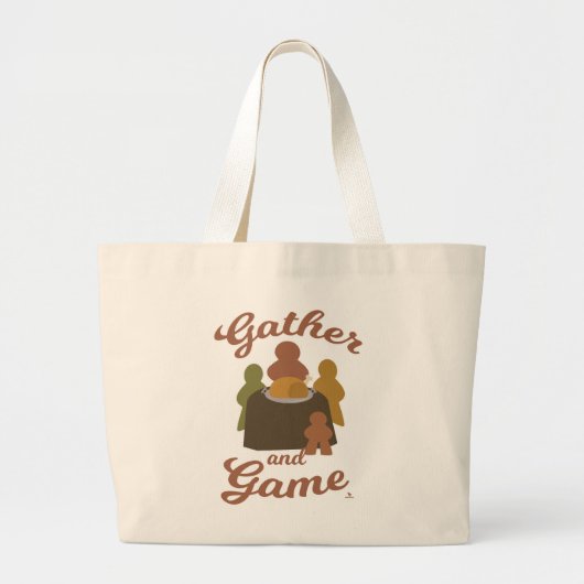 Gather and Game Fun Erntedank Cartoon Kunst, Dicht Jumbo Stoffbeutel (Vorne)