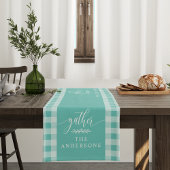 Gather Aquamarin Buffalo Karo Fall Erntedank Kurzer Tischläufer