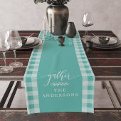 Gather Aquamarin Buffalo Karo Fall Erntedank Kurzer Tischläufer