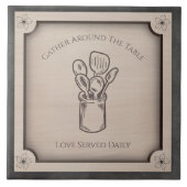 Gather Around The Table Rustic Kitchen Accent Tile Fliese (Vorderseite)