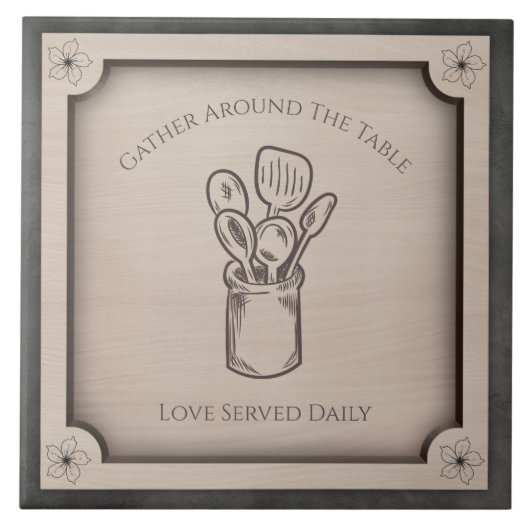 Gather Around The Table Rustic Kitchen Accent Tile Fliese (Vorderseite)