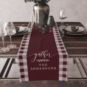 Gather Burgundy Buffalo Karo Fall Erntedank Kurzer Tischläufer