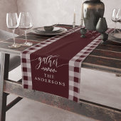 Gather Burgundy Buffalo Karo Fall Erntedank Kurzer Tischläufer