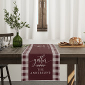 Gather Burgundy Buffalo Karo Fall Erntedank Kurzer Tischläufer